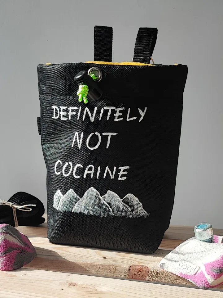 Chalk bag Not Cocaine for rock climbing and bouldering