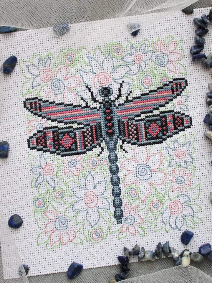 Set of cross stitch patterns Insects, cross stitch charts PDF