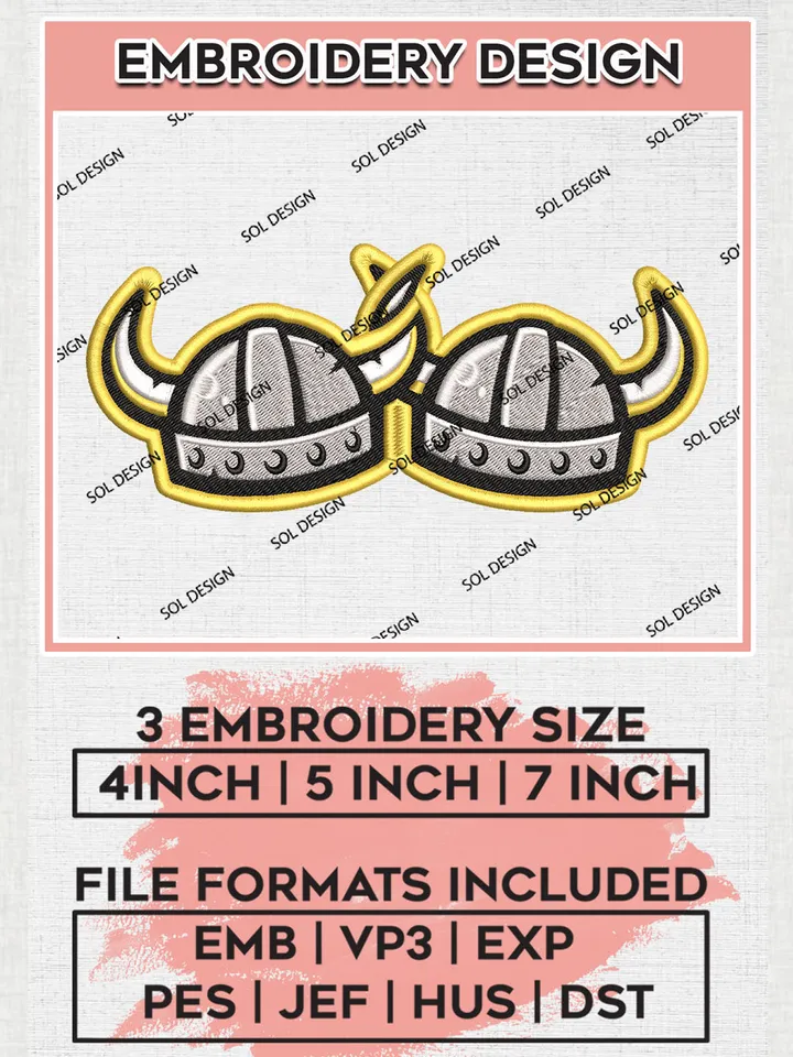 Northern Kentucky Norse NCAA Football Team Logo Embroidery Design Files, NCAA Northern Kentucky Norse Jaguars Machine Embroidery, NCAA Teams, Game Day, 3 sizes, NCAA Machine embroidery designs, Digital Download