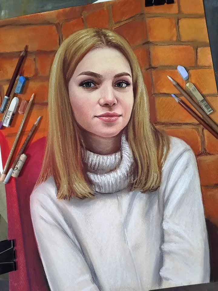 Pastel portrait of a girl | Custom pastel portrait | Hand painted Pastel Portrait From Photo | Personalized portrait painting