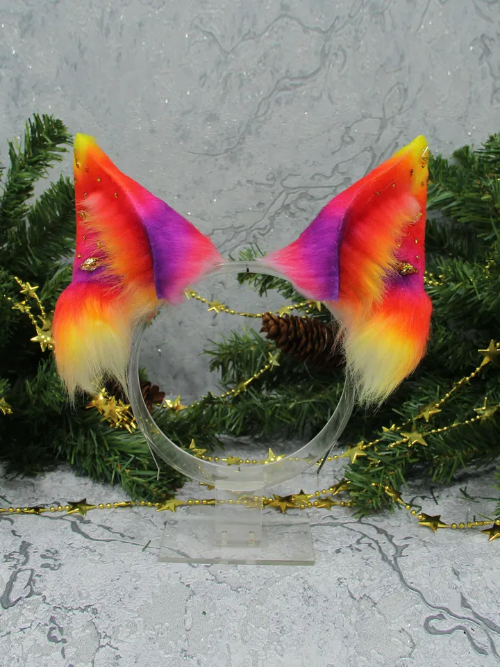 Faux fur cat ears on headband