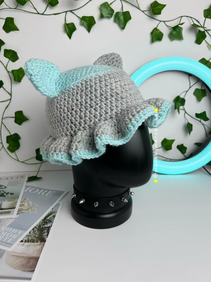 Crochet Cute Cat Bucket Hat
