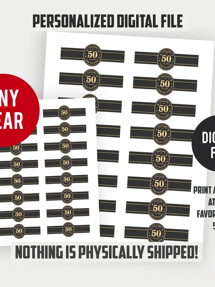 Cigar Labels 40th Birthday Cigar Band, Cheers to 40 years Cigar Labels, Men Cigar Party, Cigar Bar Printable Instant Download - ST003