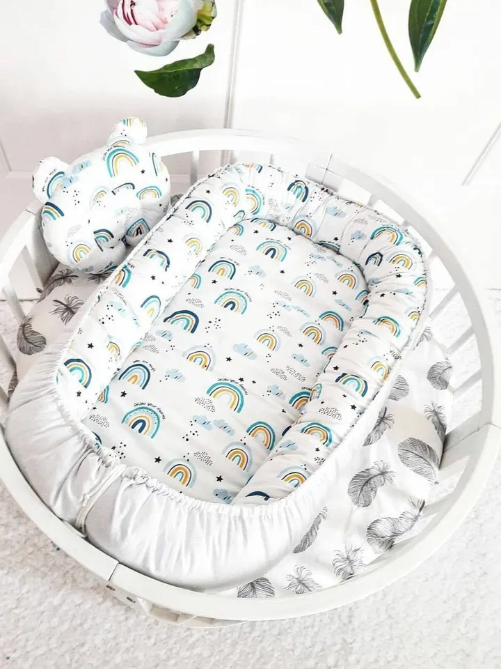 White Baby nest, Pillow as a gift, ready to ship, double sided newborn baby nest, baby positioner, Cosleeper, Lounger Pillow, Baby Nest