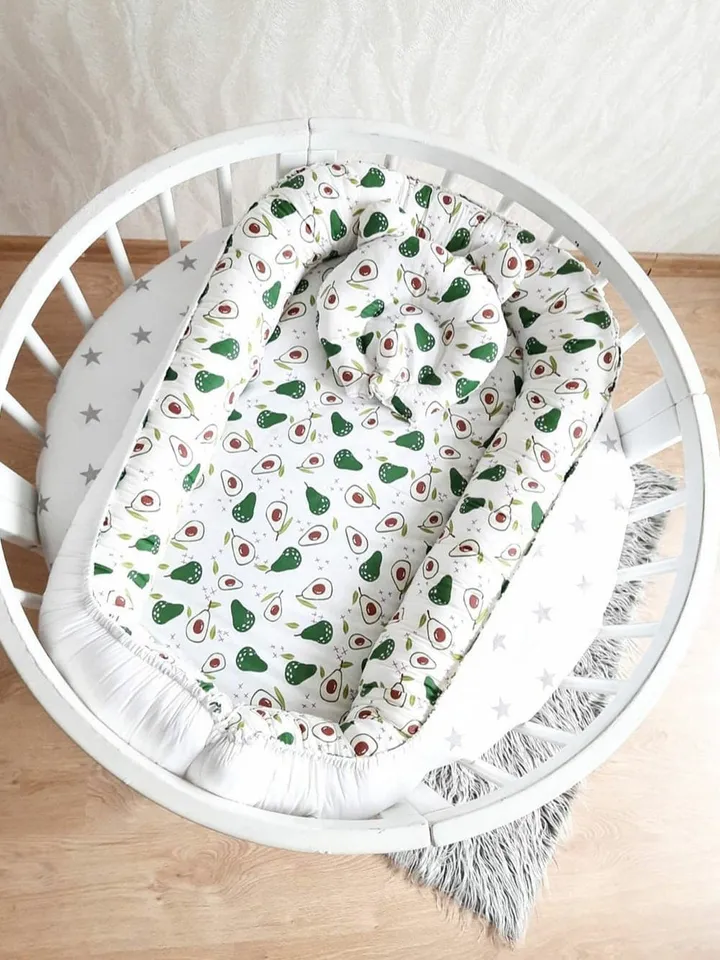 Pillow as a gift! Avocado Baby nest newborn - toddler, ready to ship, double sided baby nest, baby positioner + Pillow as a gift!!!