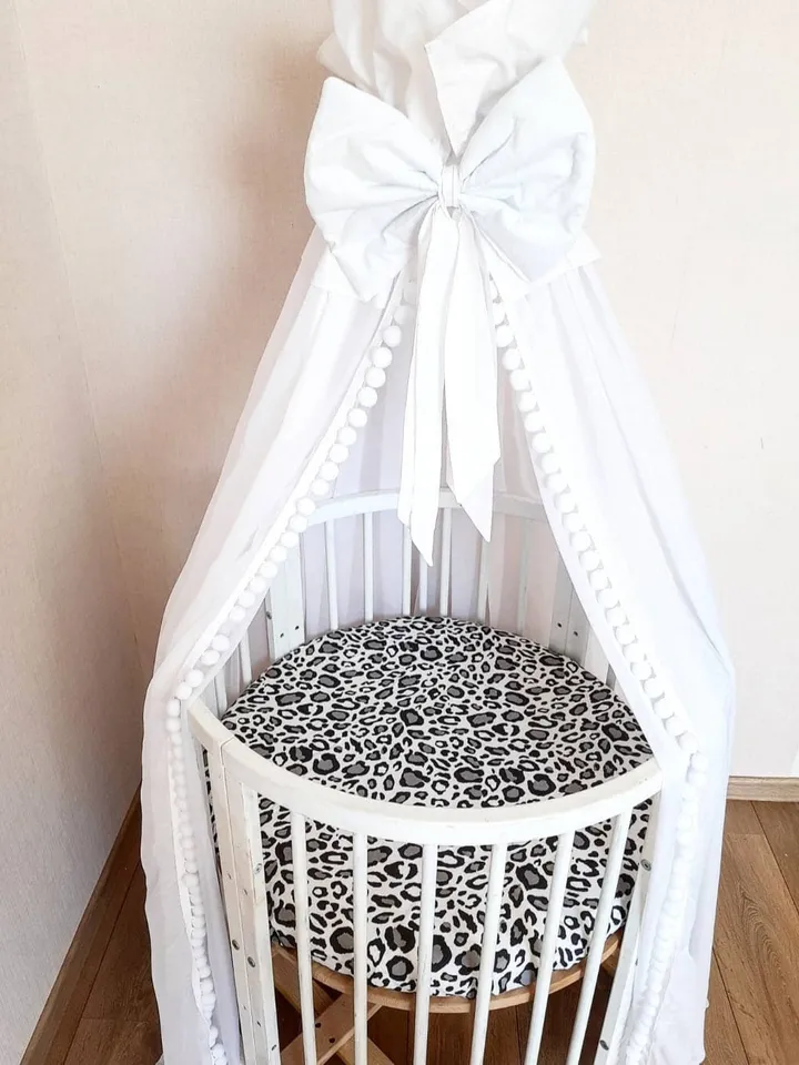 Bed tulle canopy for nursery, Princess playhouse, Pom Pom canopy, Kids hanging tent for bedroom, Pom Pom canopy, Baby room decor