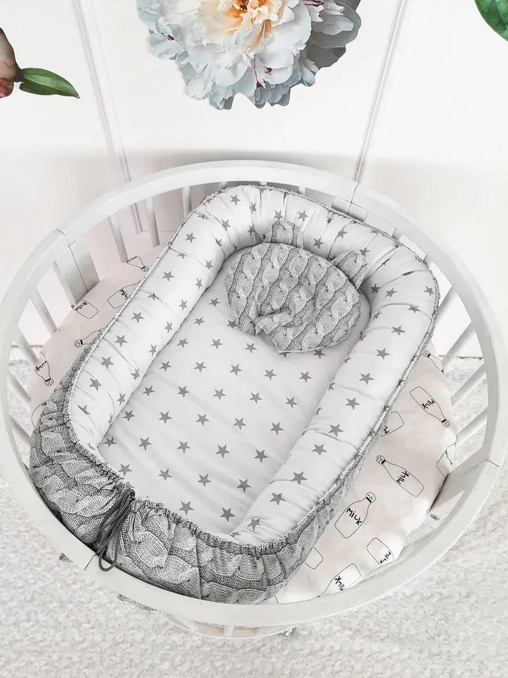 Pillow as a gift! Baby nest newborn -  toddler, ready to ship,  double sided baby nest, baby positioner + Pillow as a gift!!!