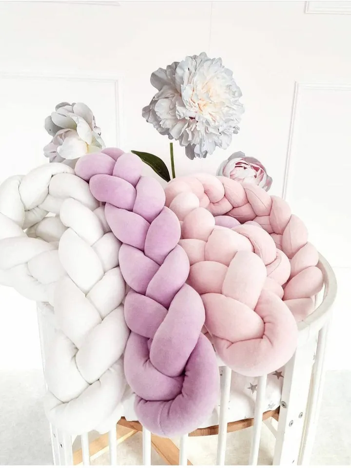 Braided crib bumper, crib bedding, nursery design. Crib Sheets, Baby Bedding, Braided Crib Bumper