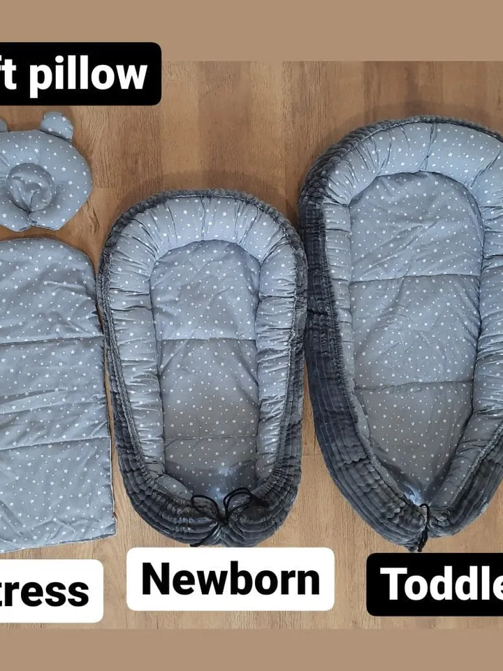 Babynest newborn - toddler, ready to ship, double sided baby nest, baby positioner + Pillow as a gift!!!