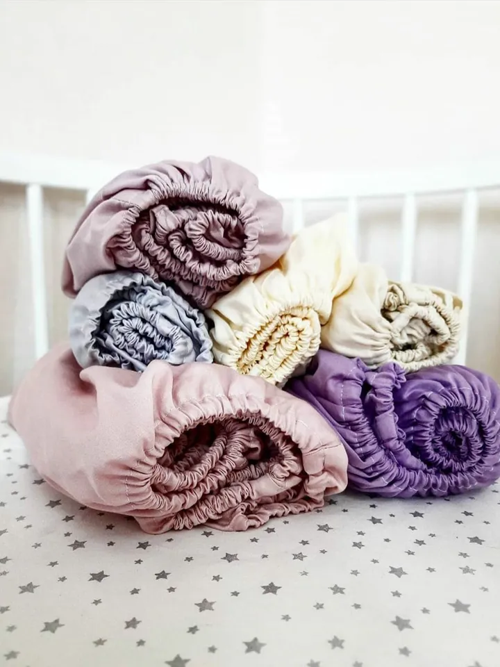 Sateen fitted crib sheet, Natural cotton Fitted Sheet (elastic band). LOW PRICE!!! toddler fitted sheet