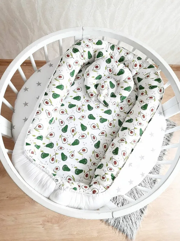 Pillow as a gift! Avocado Baby nest newborn - toddler, ready to ship, double sided baby nest, baby positioner + Pillow as a gift!!!