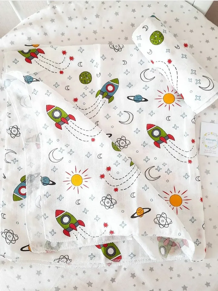 Organic Space muslin swaddle diapers, Baby Boy Swaddle, Burp cloth, Swaddle blanket, Baby muslin, muslin, organic muslin