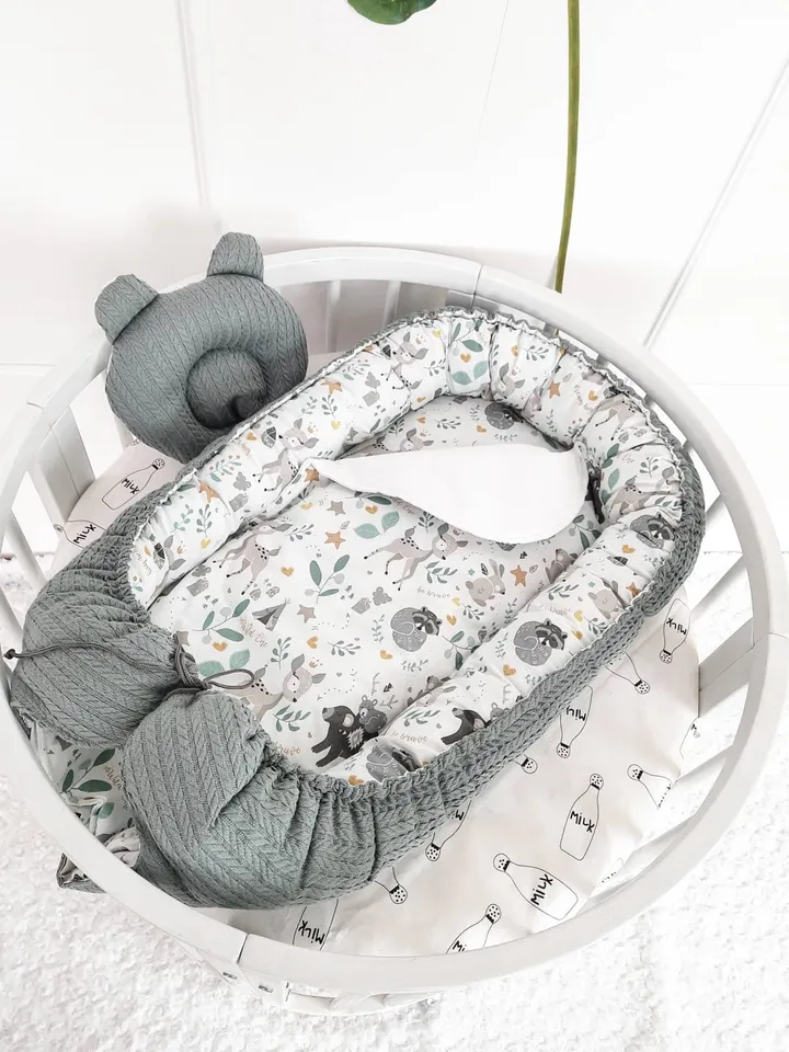 Pillow as a gift! Baby nest newborn - toddler, ready to ship, double sided minky baby nest, baby positioner + Pillow as a gift!!!