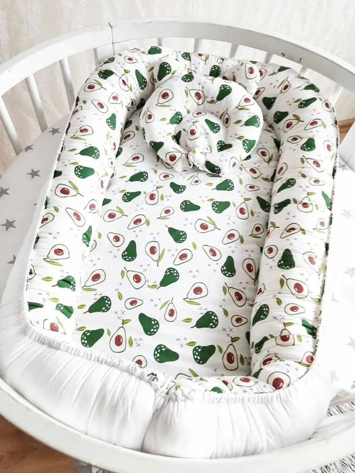 Pillow as a gift! Avocado Baby nest newborn - toddler, ready to ship, double sided baby nest, baby positioner + Pillow as a gift!!!