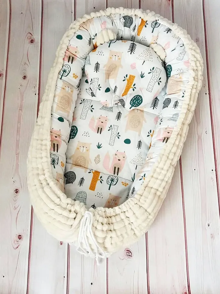 Baby nest newborn, double sided minky baby nest, Newborn Baby Lounger, Baby Bed, Snuggle Nest, baby positioner + Pillow as a gift!!!