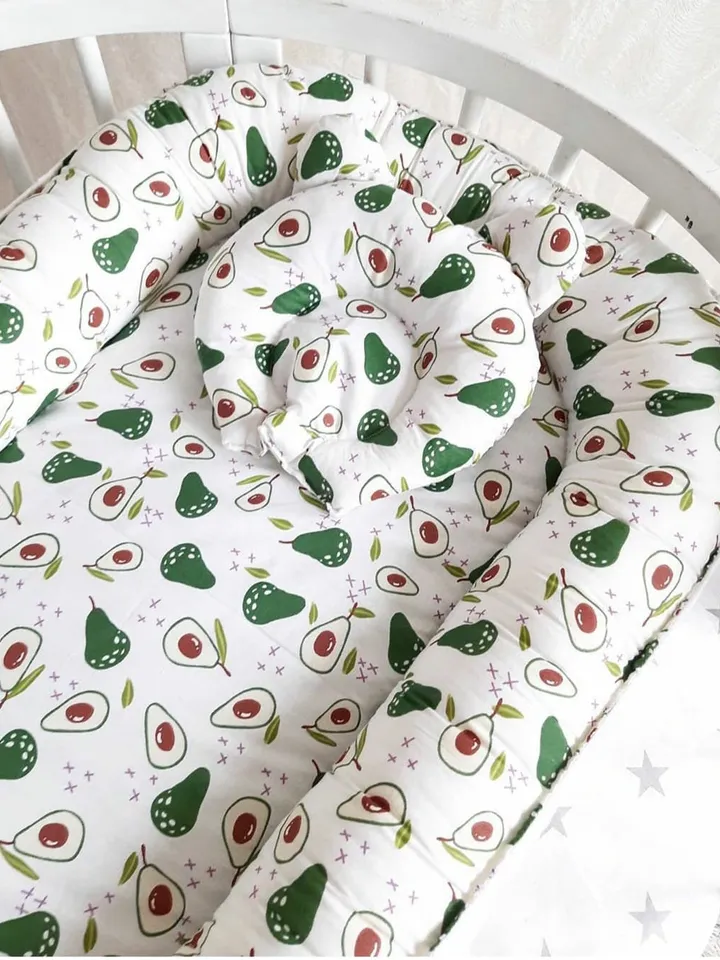 Pillow as a gift! Avocado Baby nest newborn - toddler, ready to ship, double sided baby nest, baby positioner + Pillow as a gift!!!