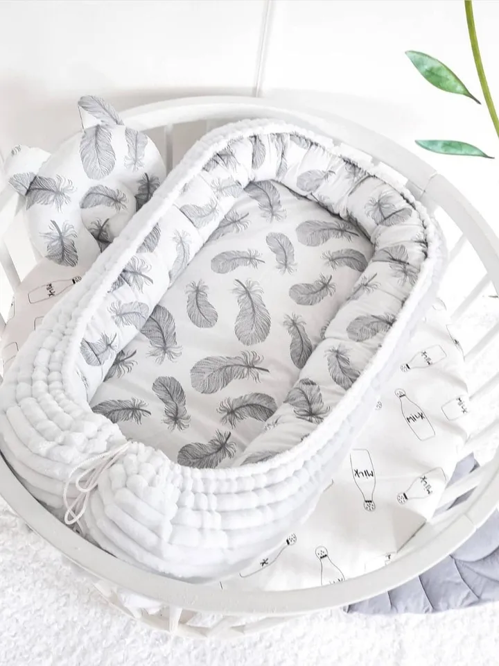 Pillow as a gift! Baby nest newborn - toddler, ready to ship, double sided minky baby nest, baby positioner + Pillow as a gift!!!