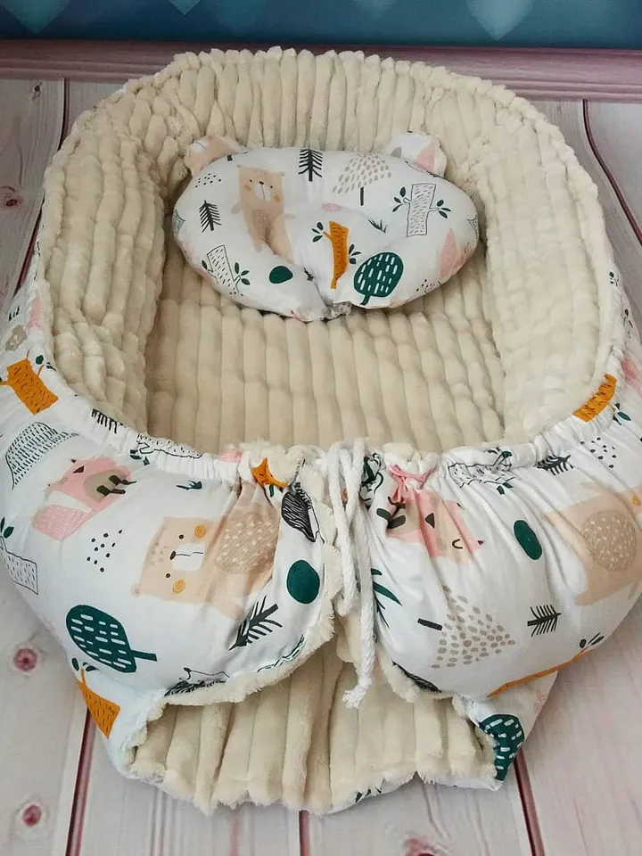 Baby nest newborn, double sided minky baby nest, Newborn Baby Lounger, Baby Bed, Snuggle Nest, baby positioner + Pillow as a gift!!!