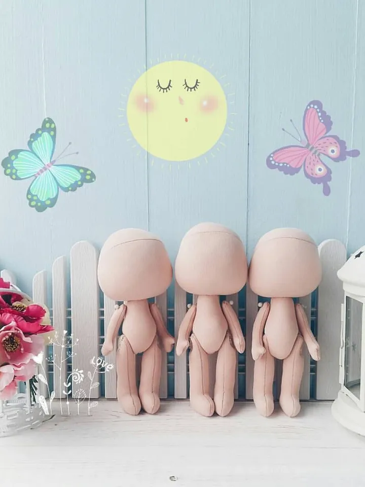 Sewing rag doll body PDF pattern, Baby doll pattern to make your own interior tilda dolls
