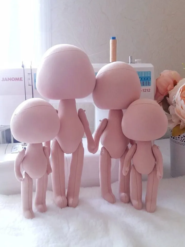 Sewing rag doll body PDF pattern, Baby doll pattern to make your own interior tilda dolls