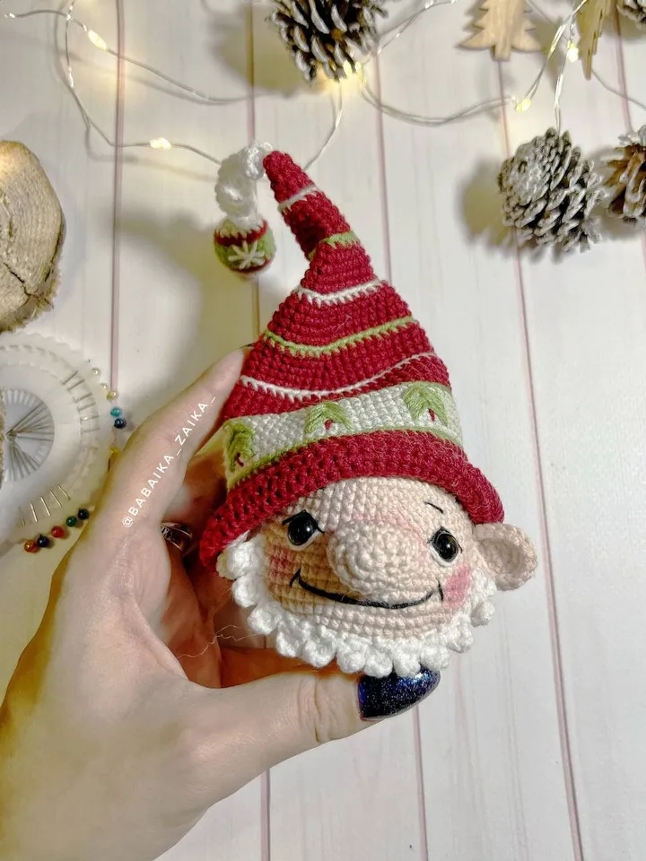 PDF Crochet Pattern Christmas Cute Gnome doll, Santa Gnome, Christmas ornaments, Christmas Decor, Christmas Toy, Scandinavian Gnome