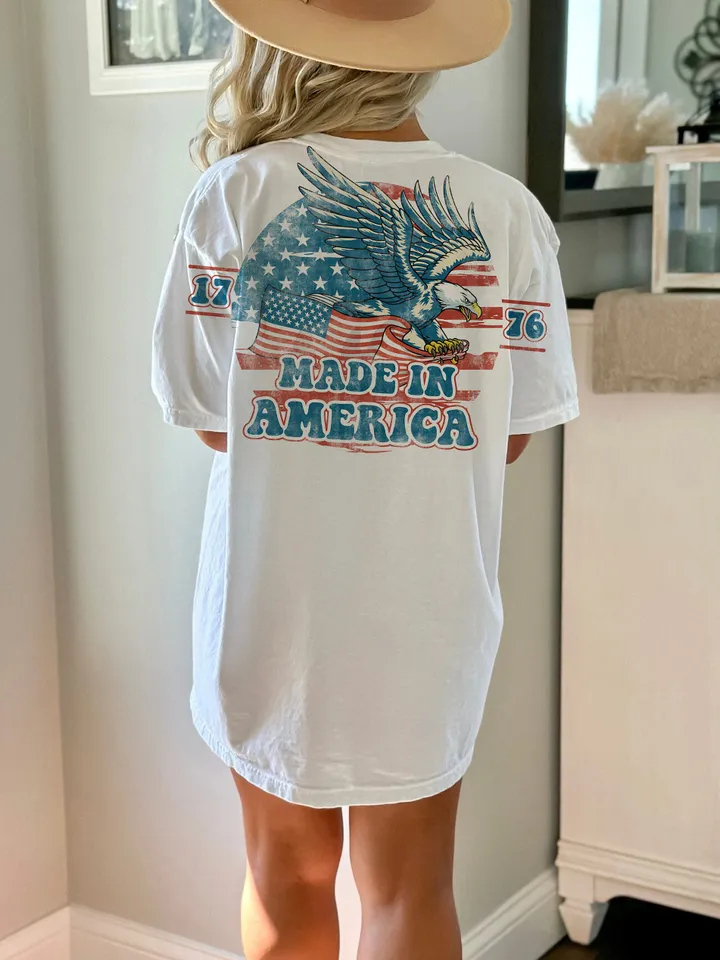 4th of July Sublimations, Designs Downloads, 4th of July, Png, Groovy, Shirt Design Sublimation Downloads, Eagle, 1776, Made In America