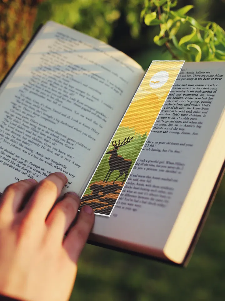 Bookmark cross stitch pattern digital PDF Handmade bookmark nature embroidery beginners Instant download Gift for book lover #B19