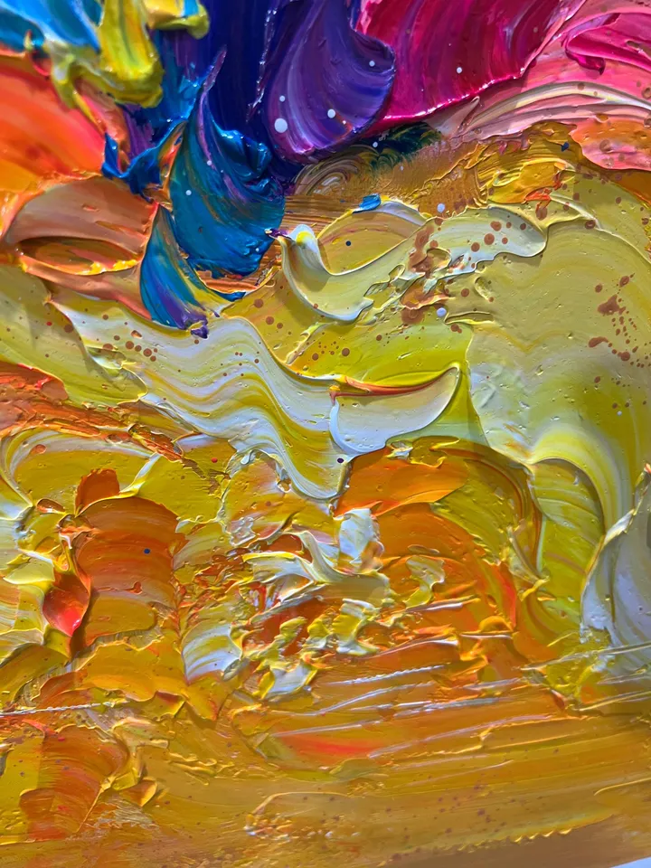 Original Colorful Universe Oil Painting On Canvas, Large Wall Art, Abstract Colorfully Painting, Custom Painting, Living room Wall Decor