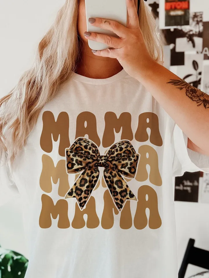 Cheetah Coquette bow png, Mama png design sublimation png retro mama png mothers day png design varsity mama png Coquette png leopard design