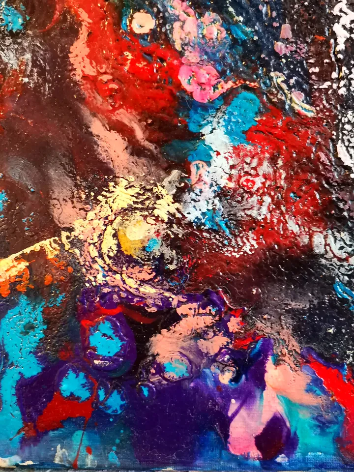 Abstract Art Original Oil Painting on Canvas Music Angel Artist Svinar Oksana