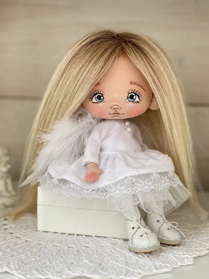 Angel Doll Rag doll 7", doll, textile doll, rag doll fabric, rag doll girl, rag doll mini