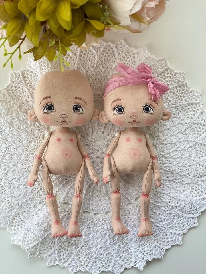 Doll 17 cm (6,6") Cloth doll Blond wavy hair Tilda doll Handmade doll Rag doll Gift doll Handmade Fabric doll Textile doll First doll