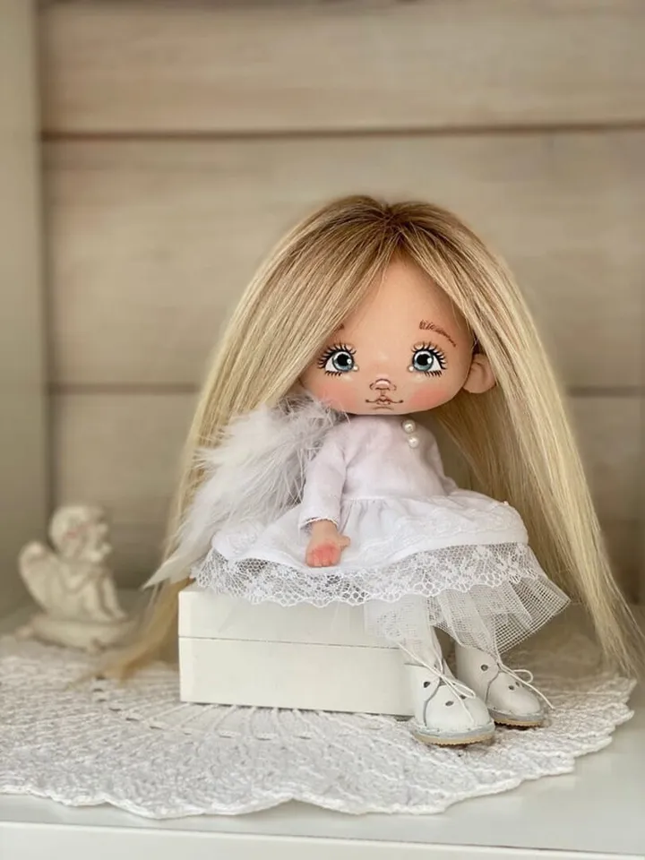 Angel Doll Rag doll 7", doll, textile doll, rag doll fabric, rag doll girl, rag doll mini