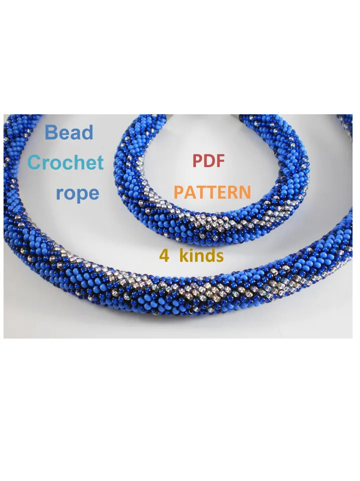 Bead Crochet Rope Necklace Bracelet patterns, pattern seed beads DIY, bead jewelery, Instant Download, PDF patterns