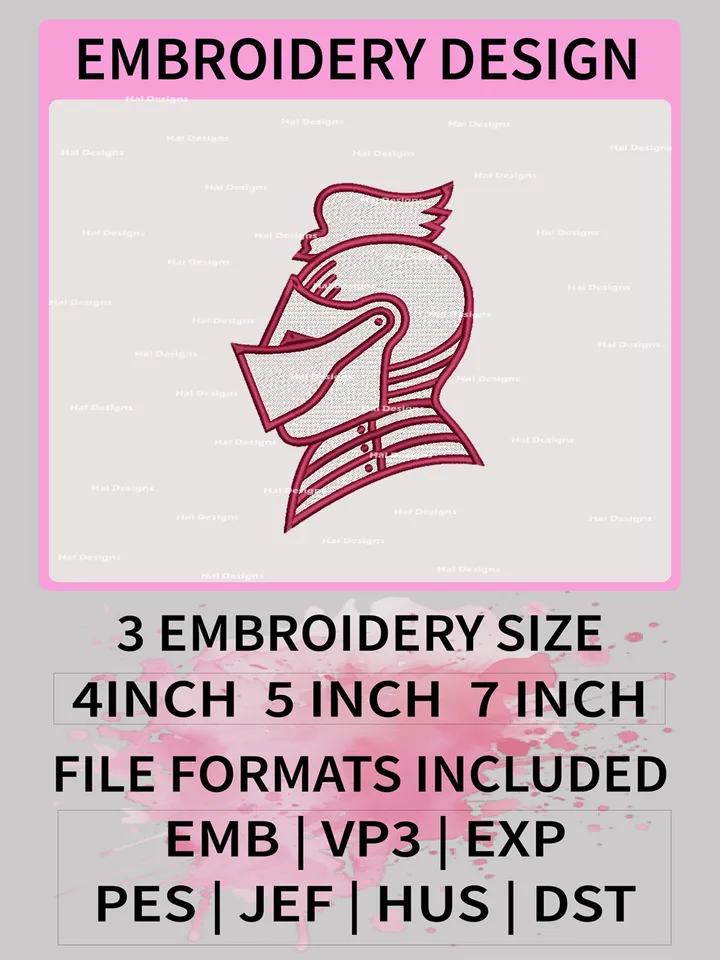 NCAA Bellarmine Knights Embroidery File, 3 Sizes, 6 Formats, NCAA Machine Embroidery Design, NCAA Logo, NCAA Teams