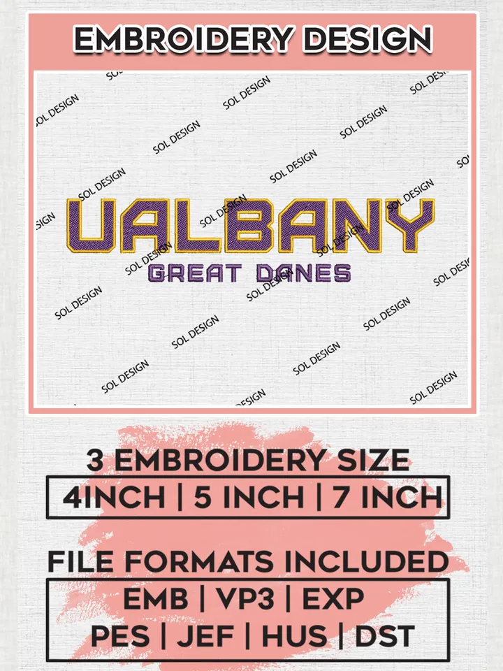 UAlbany Great Danes College Football Team Writing Logo embroidery designs, NCAA UAlbany Great Danes Logo Machine embroidery files, NCAA Team Logo embroidery designs, NCAA Game Day Machine embroidery designs, Digital Download
