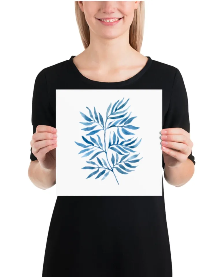 Watercolor Painting Blue Flowers Print Botanical Poster Wall Art Set of 3 Prints Large Wall Art Print Floral Wall Art Decor Blue Print Set