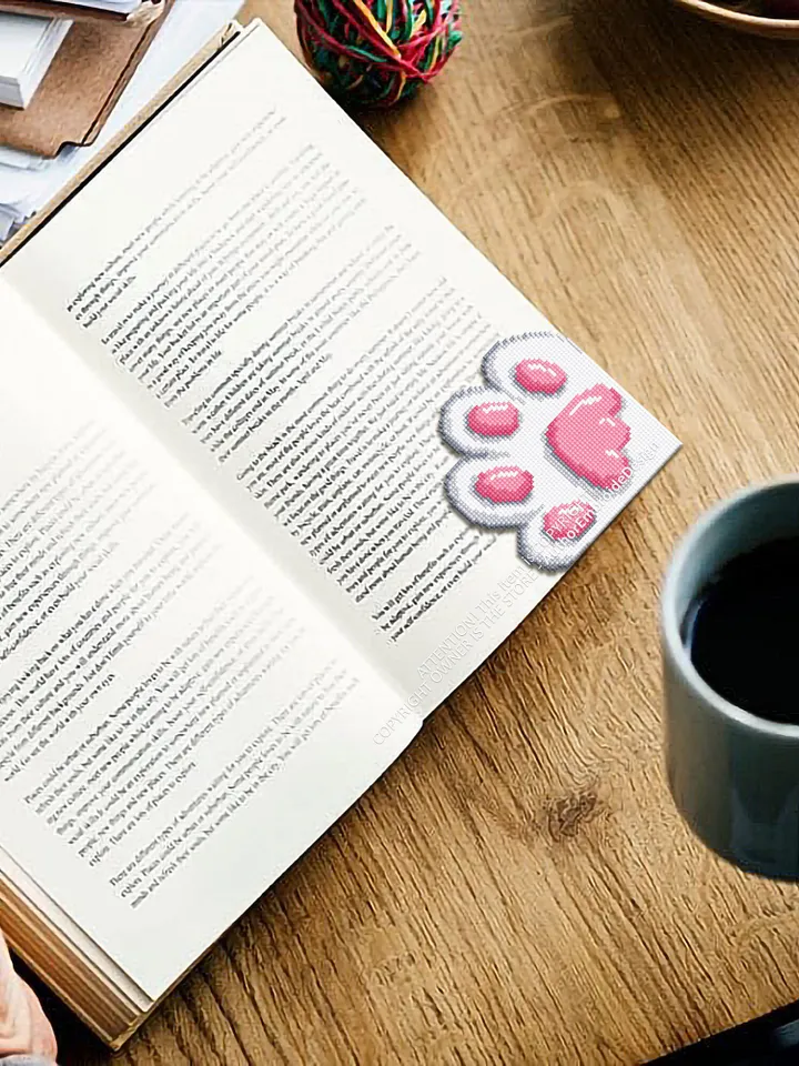 Cat Corner bookmark cross stitch pattern download PDF Cute cat paw cross stitch chart, Cat bookmark digital pattern PDF Cat lover gift #B308