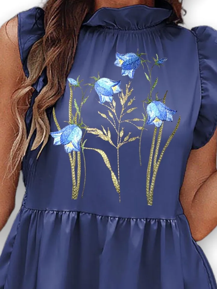 Bellflowers artistic embroidery design digital embroidery pattern home and clothing décor embroidery motif floral design flower embroidery