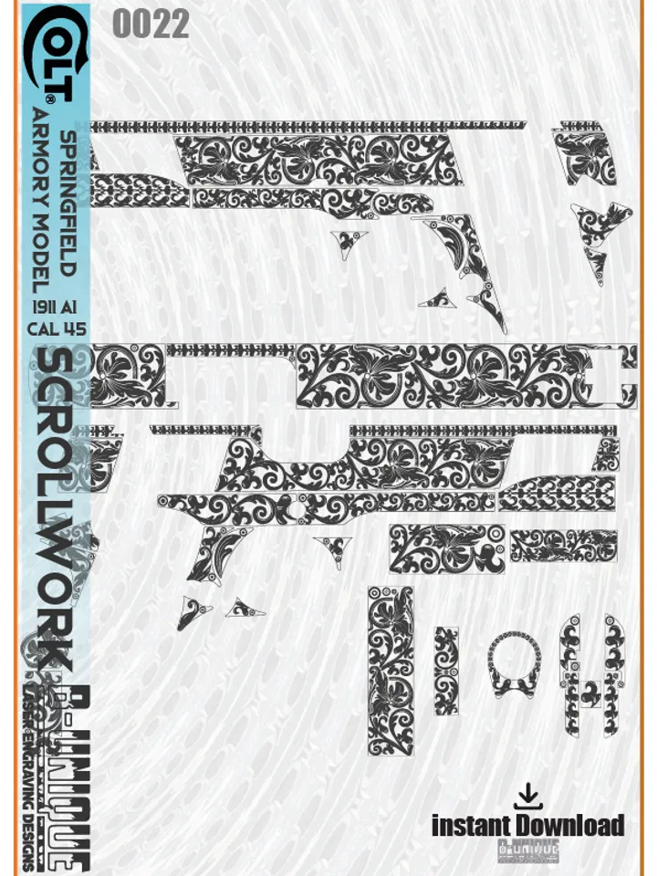 Springfield Armory Model 1911 A1 Cal 45 Scrollwork