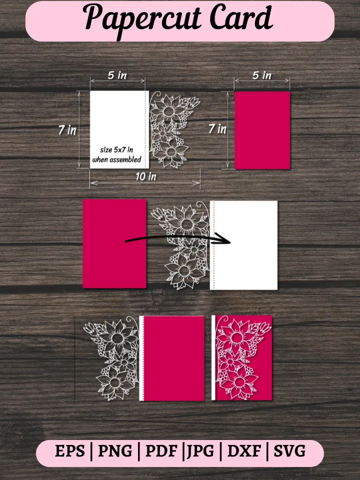 Butterfly Card Template for cutting on Cricut, Cameo, Laser cut. Cutout paper gate fold card.