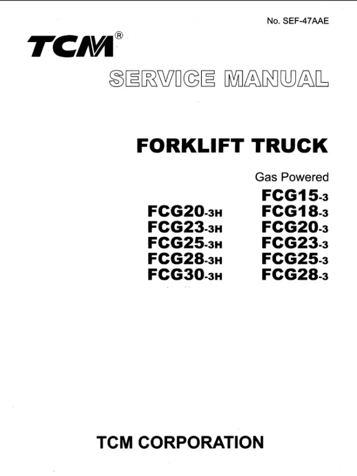 TCM FCG25-3H FORKLIFT SERVICE REPAIR MANUAL