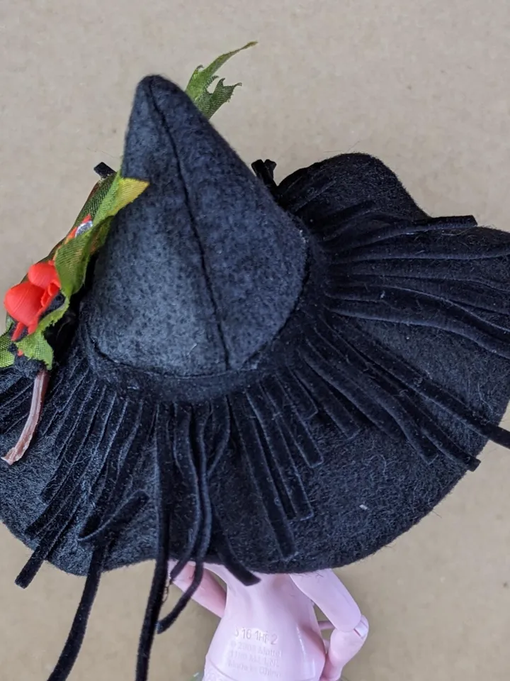 Halloween witch hat for 13 cm doll head