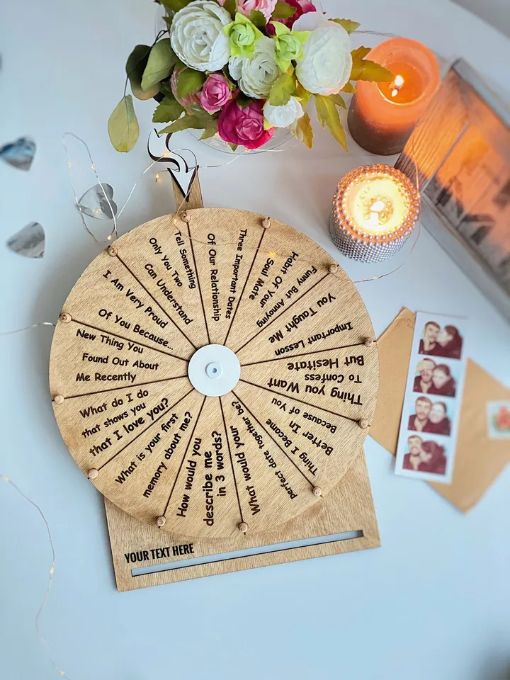 Wedding Reception Game, Dry Erase Spinning Wheel, Fun Activity for Guests, Game for Couples, Family and Friends