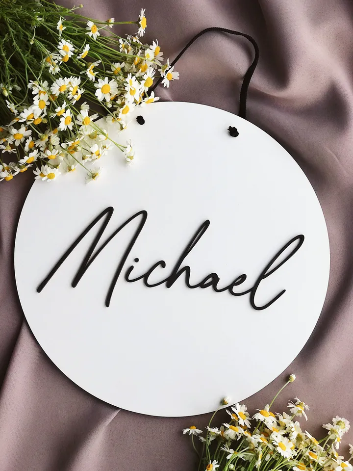 Wooden Nursery Name Sign, Custom Name Sign for Baby Boy or Girl, New Mom Gift, Baby Shower Welcome Sign