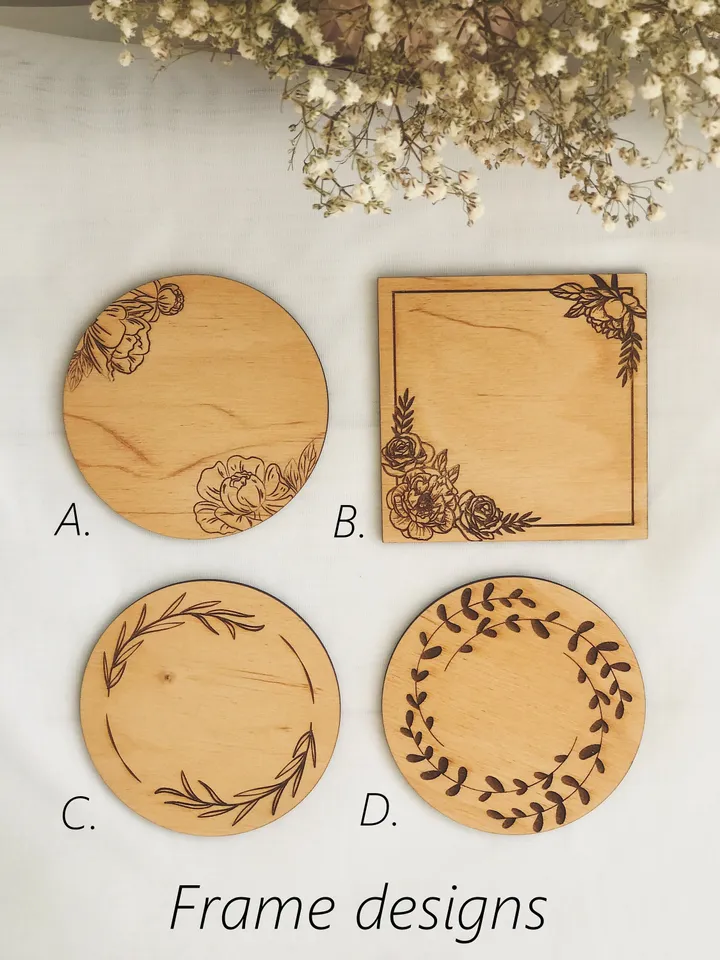 Personalized Wedding Coasters, Wedding Favors Engraved Coasters, Wedding Drink Coasters in Bulk, 5th Wedding Anniversary Gift
