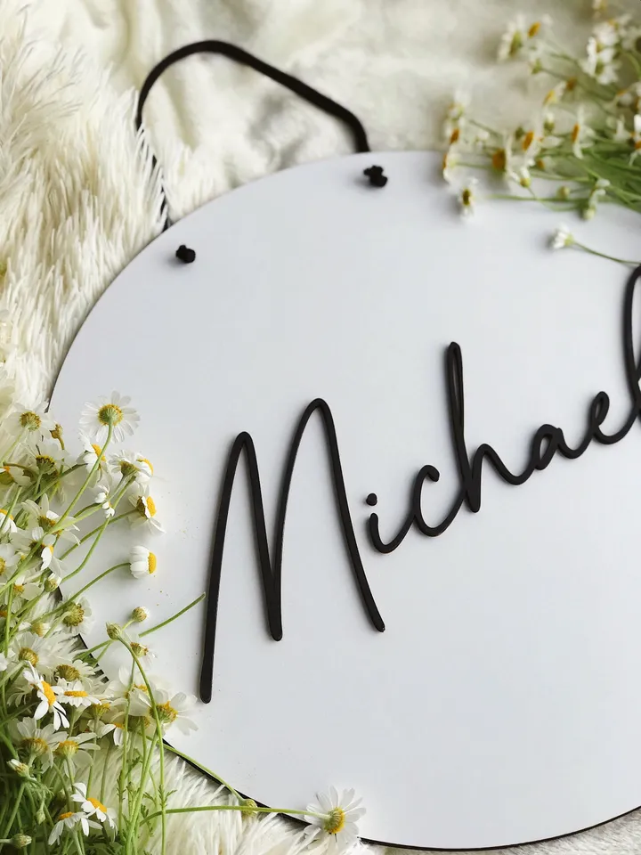 Wooden Nursery Name Sign, Custom Name Sign for Baby Boy or Girl, New Mom Gift, Baby Shower Welcome Sign