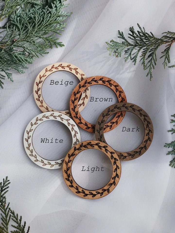 Winter Woodland Wedding Table Decor, Set of 20 Napkin Rings, Custom Favors for Guests, Place Setting Cards