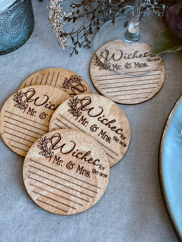 Wedding Advice Coasters, Mrs and Mrs Advice Cards, Well Wishes Fill In Wedding Cards