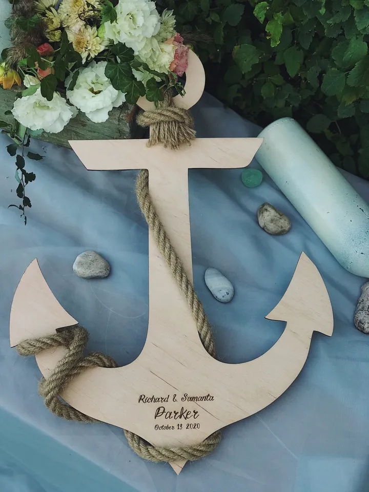 Anchor Wedding Guest Book, Nautical Wedding Sign, Navy Wedding Sign
